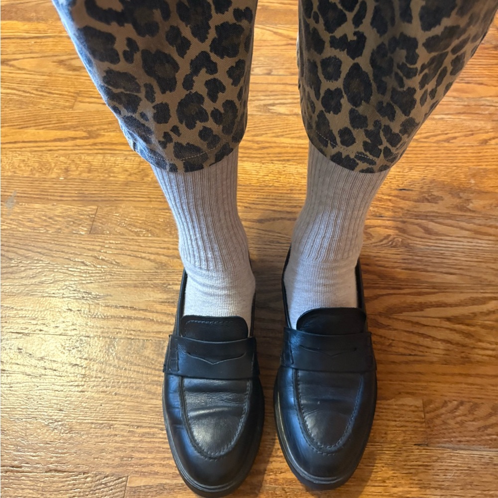 Flattered Black Leather Penny Loafers